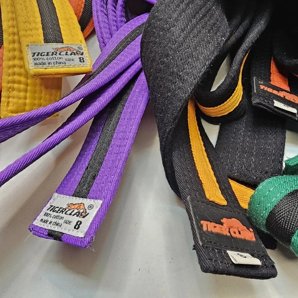 Karate Martial Arts TigerClaw Ranking Belts Lot of 10 Various Ranks Ju Jitsu MMA